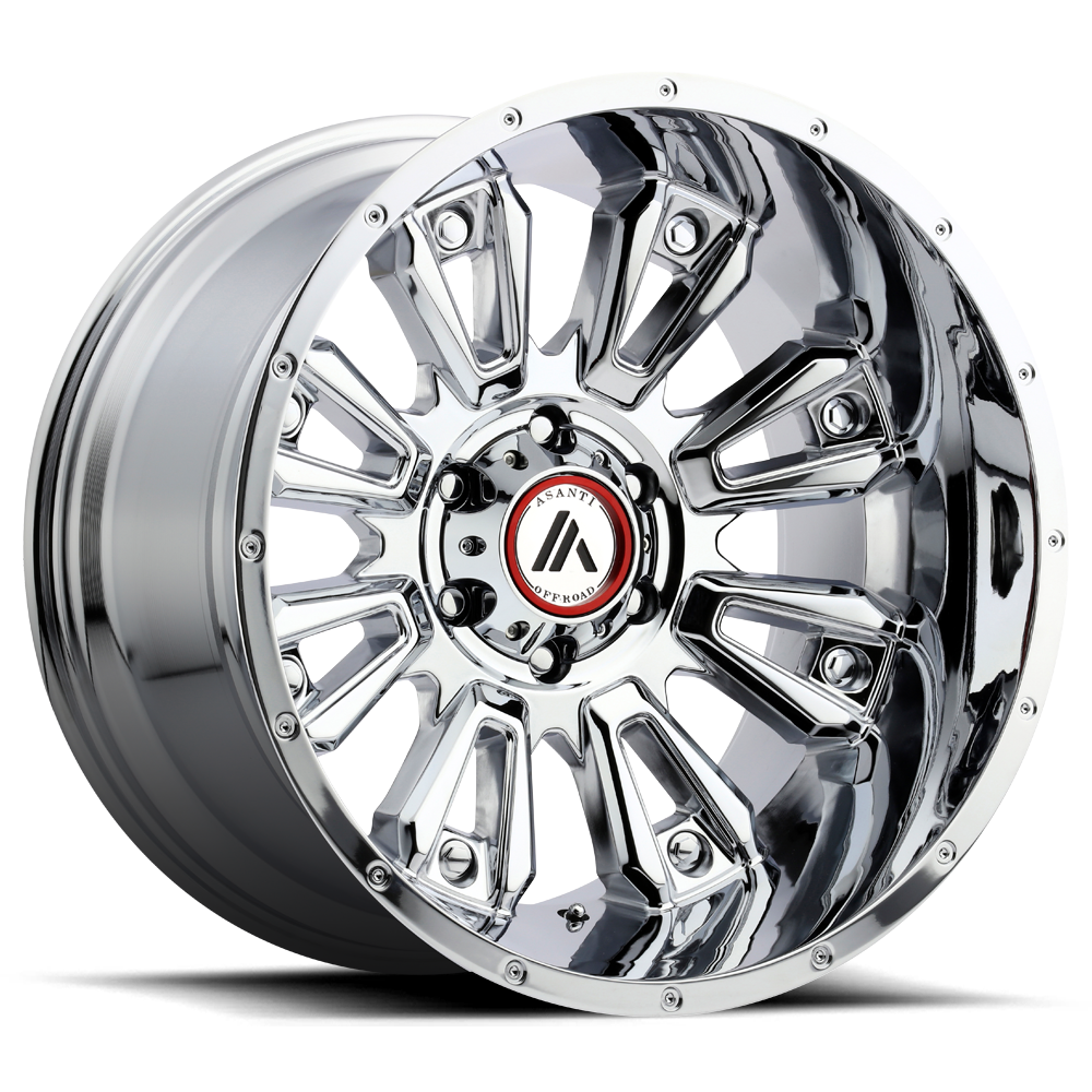 20x9 Asanti Off Road Wheels AB808 BLACKHAWK 5x127 -12 offset 72.56 hub CHROME - AB808-20905012NCH