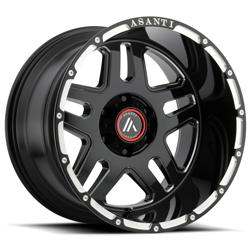 22x10 Asanti Off Road Wheels AB809 ENFORCER 5x127 -18 offset 72.56 hub BLACK - AB809-22105018NGM