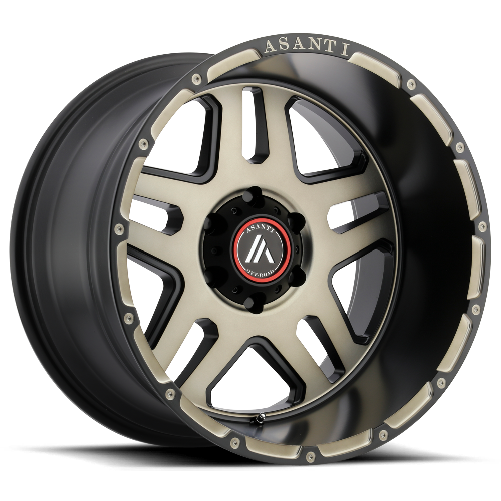 20x12 Asanti Off Road Wheels AB809 ENFORCER 6x139.7 -44 offset 106.1 hub BLACK - AB809-20126844NBK