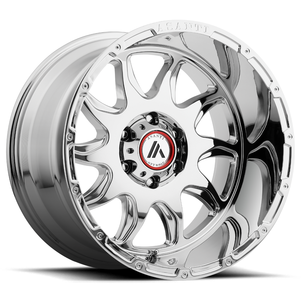 20x9 Asanti Off Road Wheels AB810 BALLISTIC 8x170 -12 offset 125.1 hub CHROME - AB810-20908712NCH
