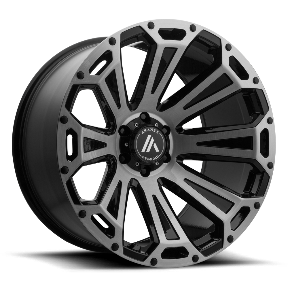 22x10 Asanti Off Road Wheels AB813 CLEAVER 5x127 -12 offset 71.5 hub BLACK - AB813-221050BB12N