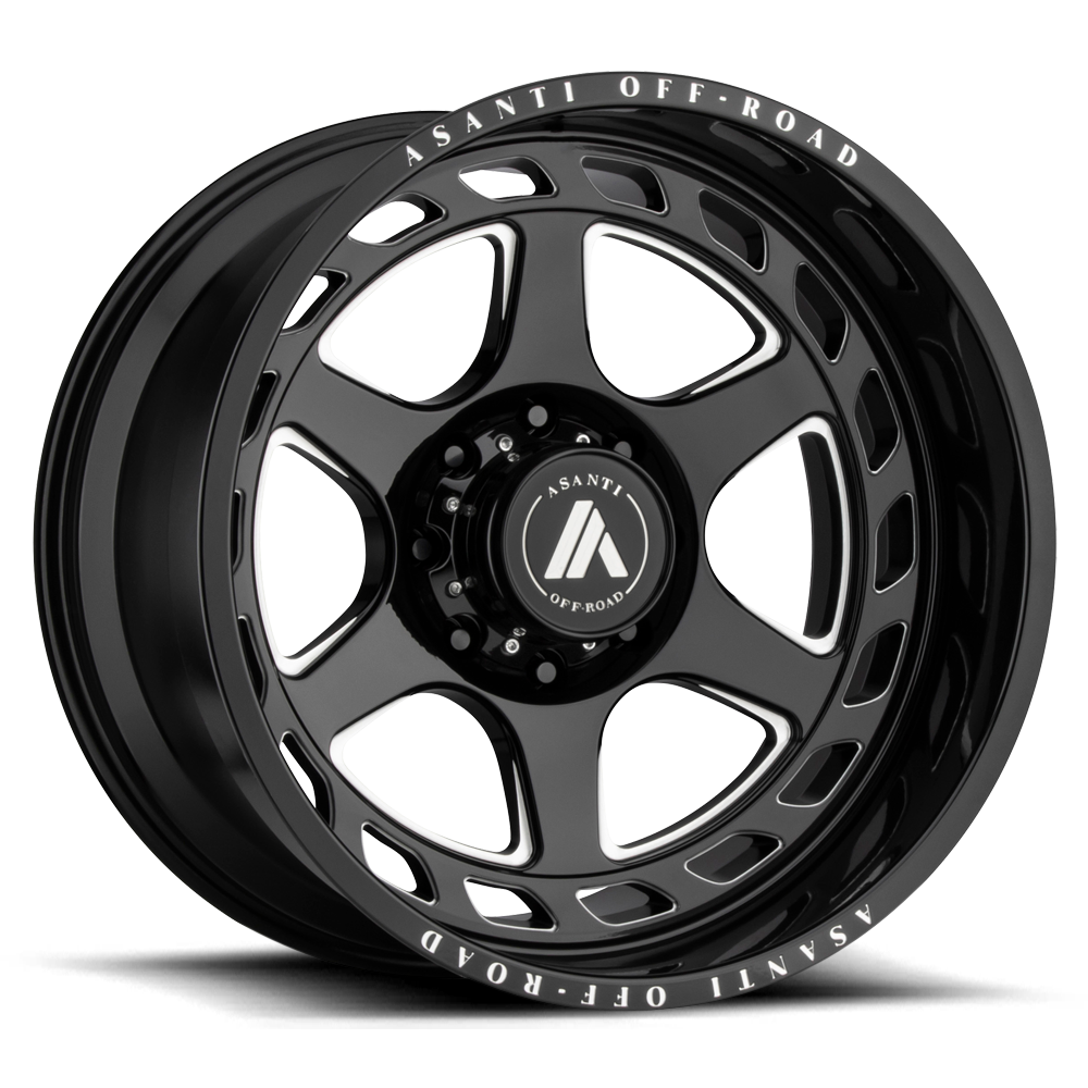 20x12 Asanti Off Road Wheels AB816 ANVIL 5x127 -44 offset 71.5 hub BLACK - AB816-201250GB44N