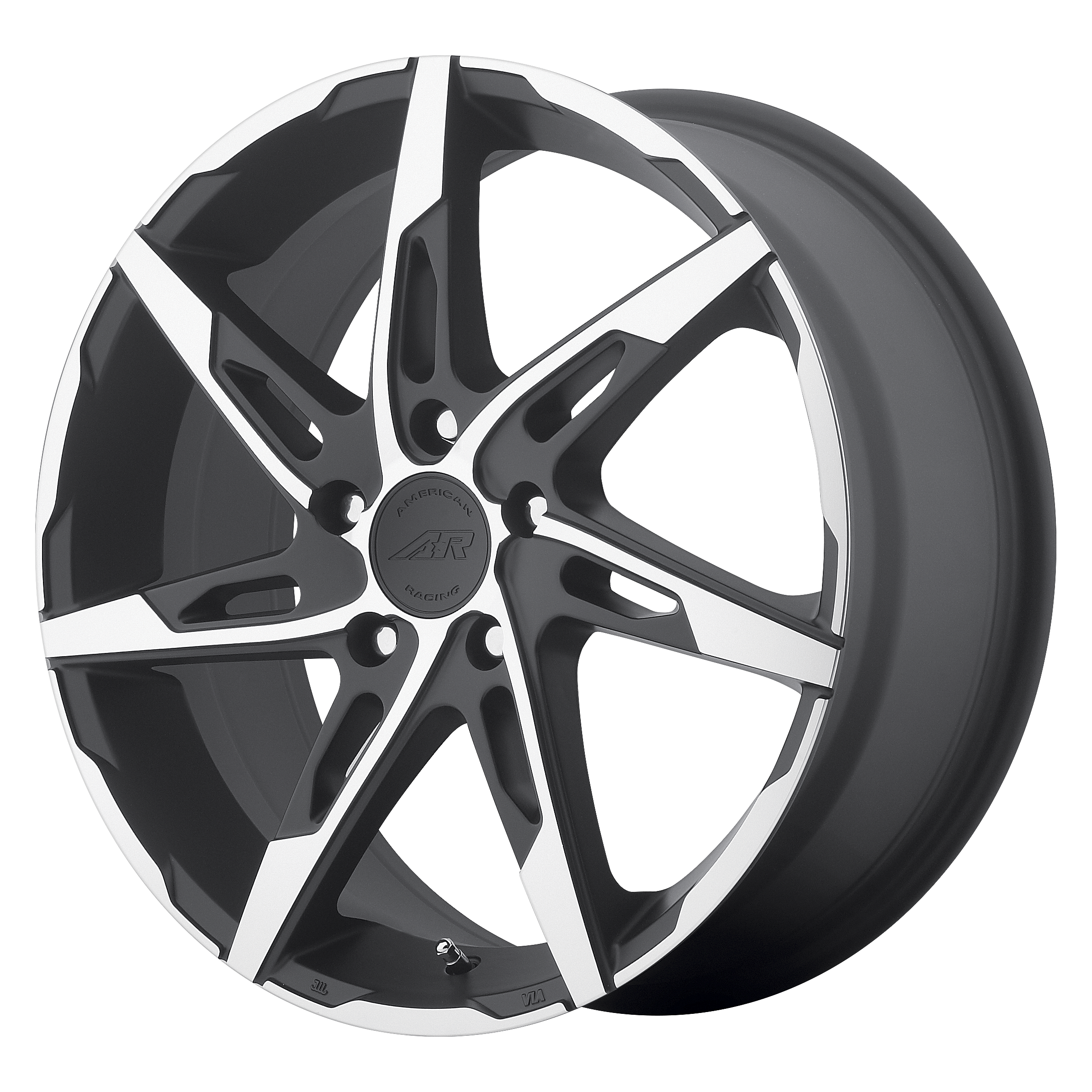 17x7.5 American Racing Wheels AR900 5x115 45 offset 72.56 hub BLACK - AR90077515745