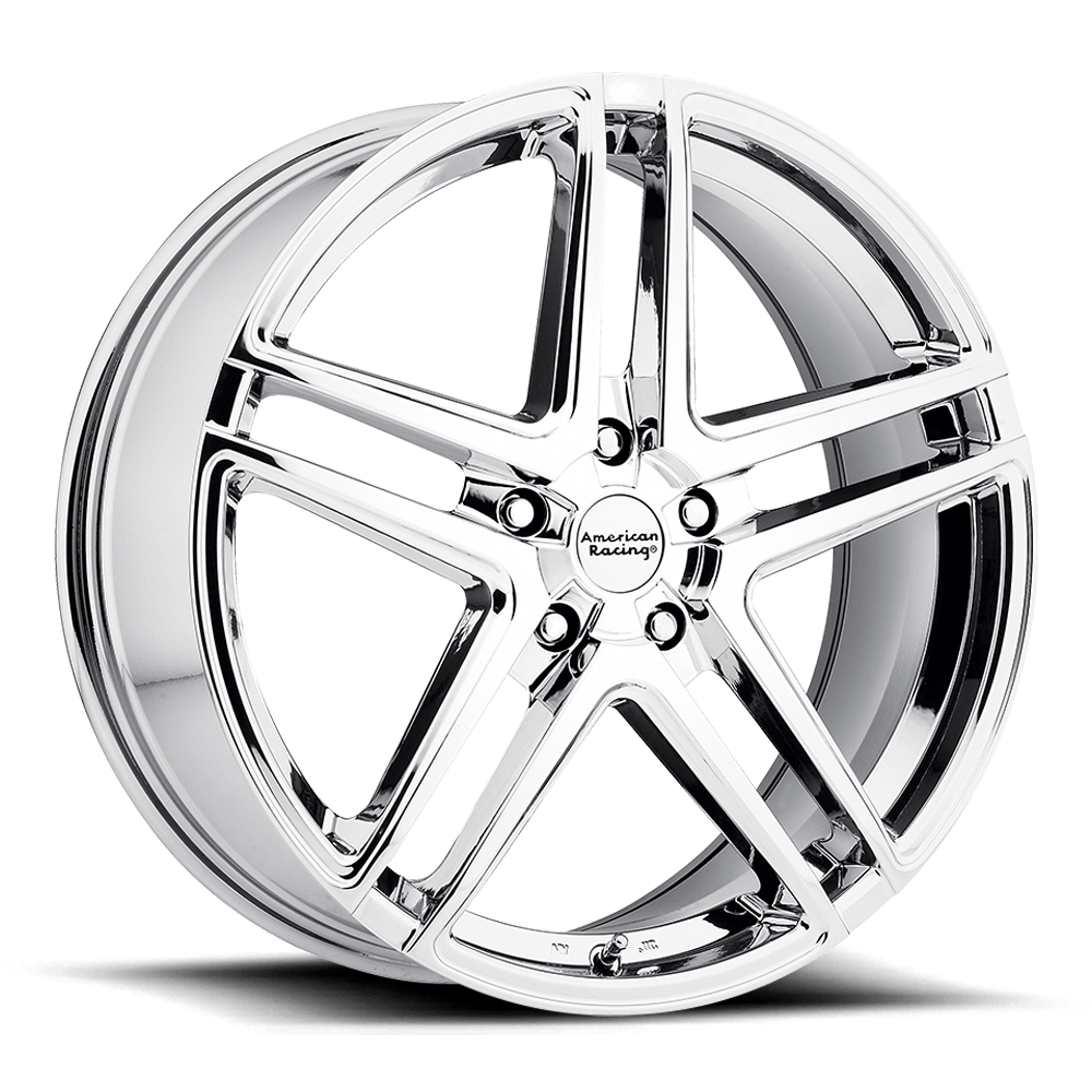 17x7.5 American Racing Wheels AR907 5x115 42 offset 72.56 hub CHROME - AR90777515842