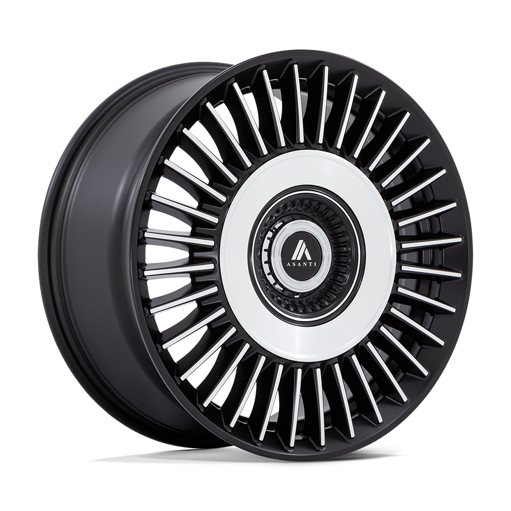 22x9 Asanti Black Label Wheels AB040 TIARA 5x115/5x120 15 offset 74.1 hub BLACK - AB040MD22902015
