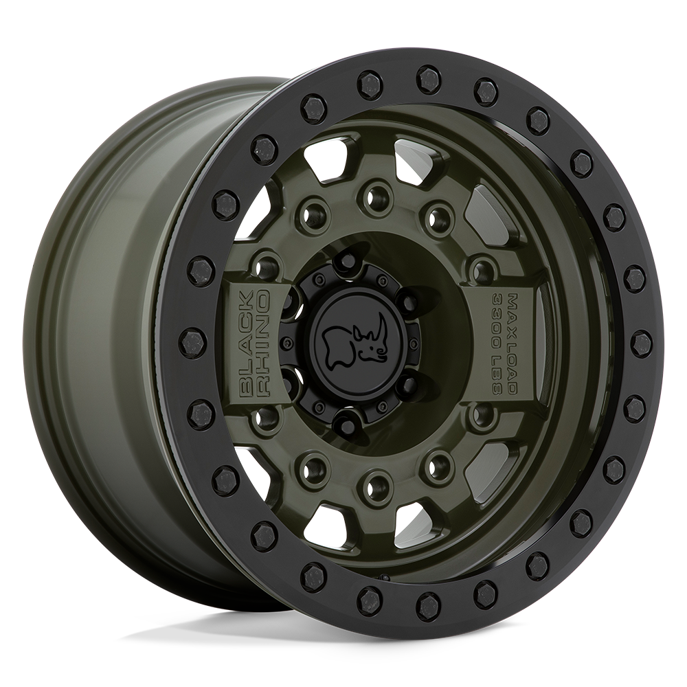 17x8.5 Black Rhino Hard Alloys AVENGER BEADLOCK 6x139.7 0 offset 112.1 hub GREEN - 1785AVG006140N12