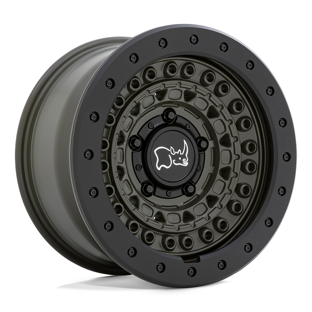 17x8.5 Black Rhino Hard Alloys BARRICADE 6x114.3 0 offset 76.1 hub GREEN - 1785BCD006114N76
