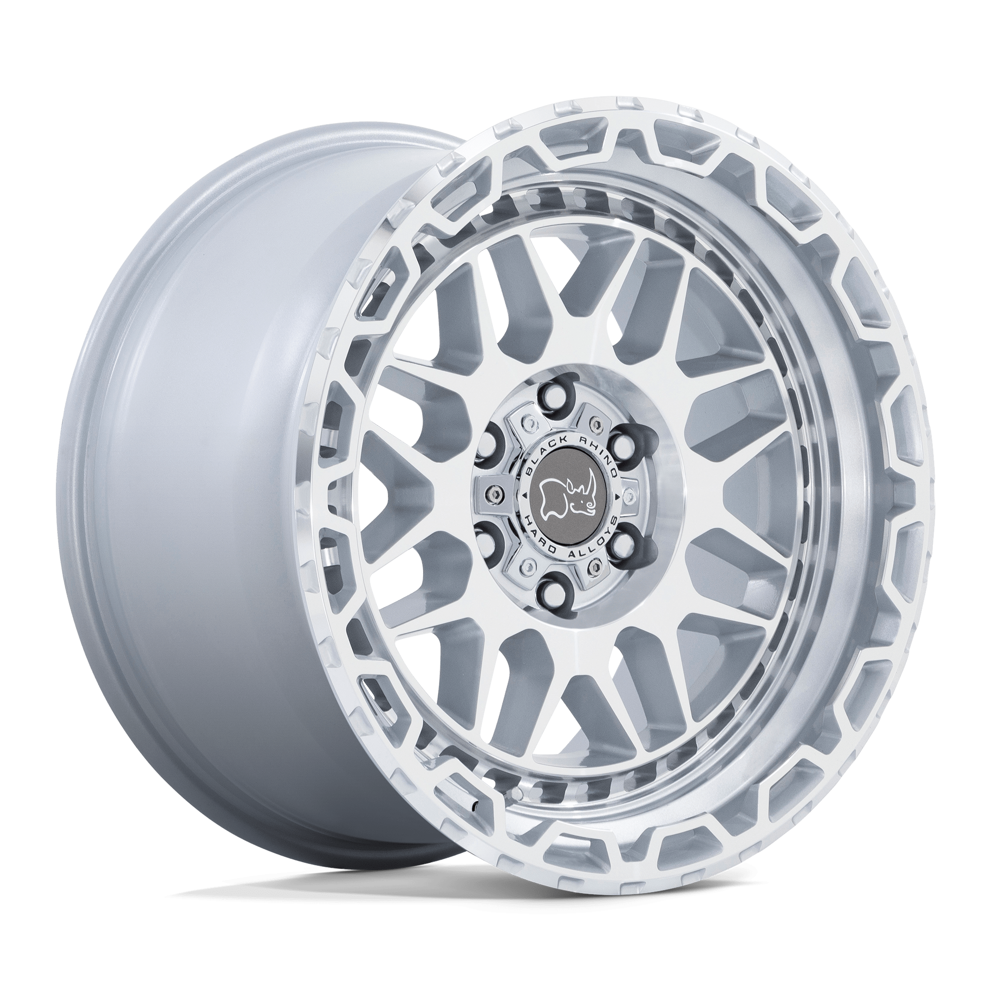 17x9.5 Black Rhino Hard Alloys HOLCOMB 5x127 -12 offset 71.5 hub SILVER - 1795HLB-25127S71