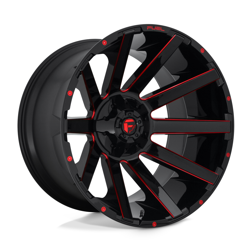 24x14 Fuel Offroad Wheels D643 CONTRA 8x180 -75 offset 124.2 hub BLACK - D64324401845