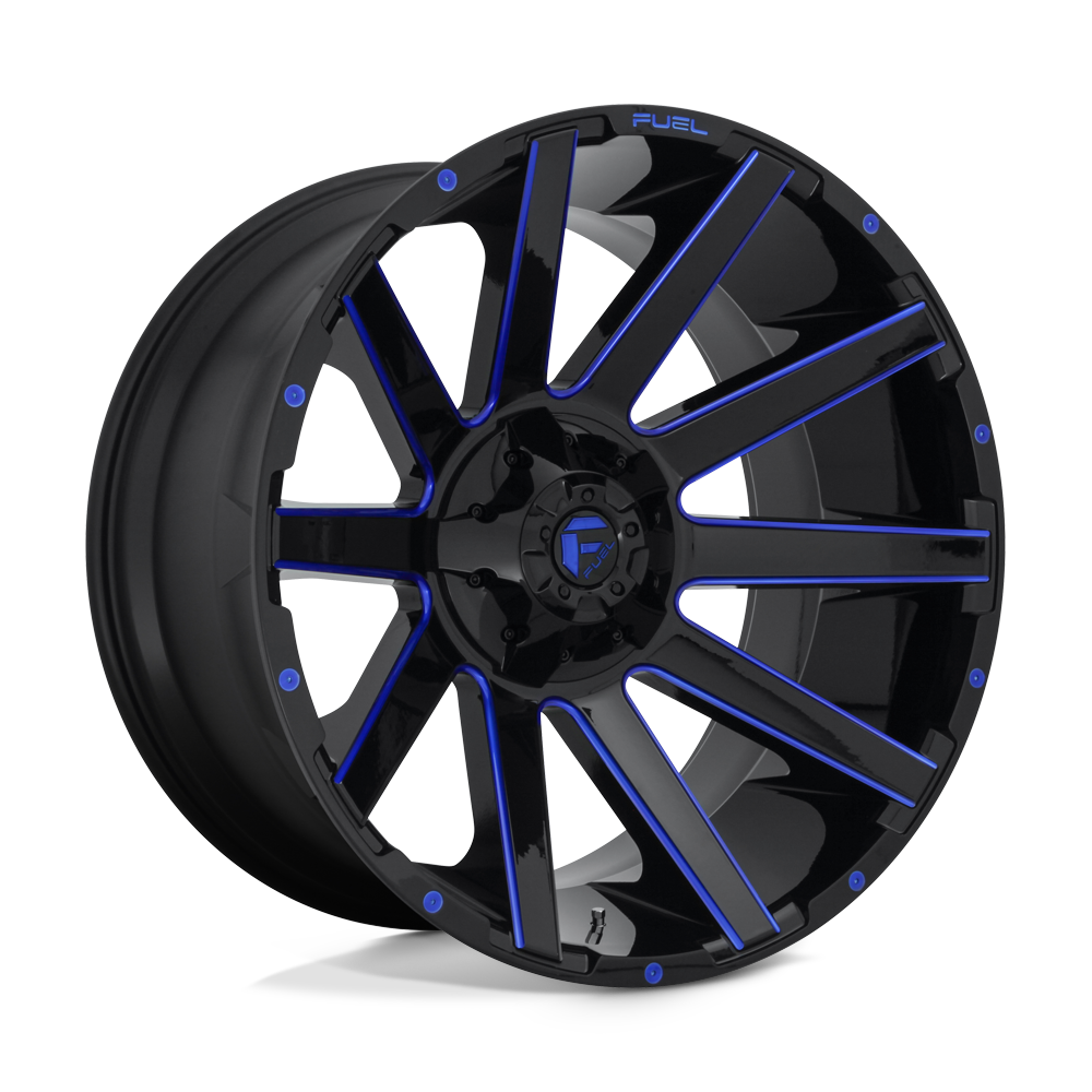 24x14 Fuel Offroad Wheels D644 CONTRA 8x165.1 -75 offset 125.1 hub BLACK - D64424408245