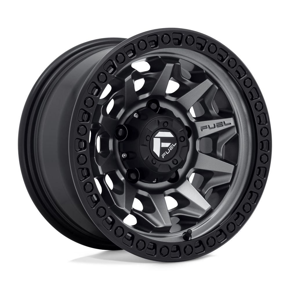 15x8 Fuel Offroad Wheels D716 COVERT 5x139.7 -12 offset 108 hub GRAY - D71615808540E