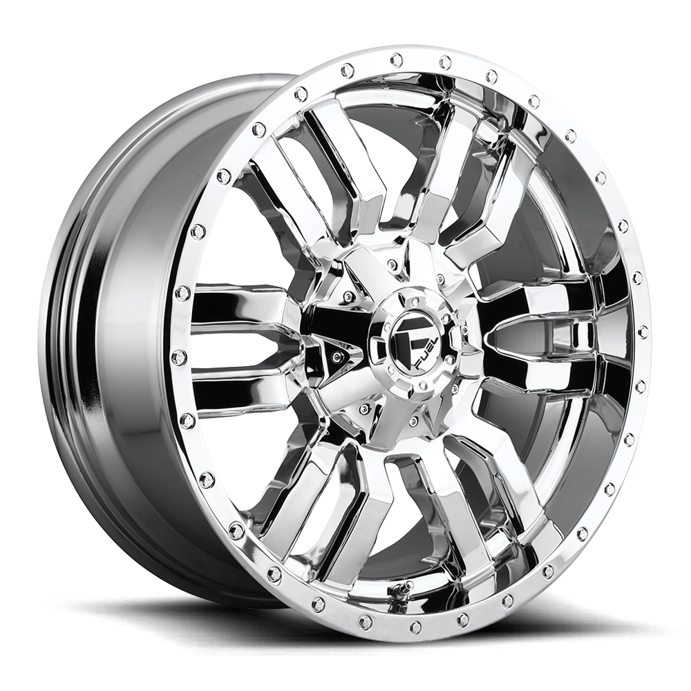 20x9 Fuel Offroad Wheels D631 SLEDGE 8x180 1 offset 124.2 hub CHROME - D63120901850