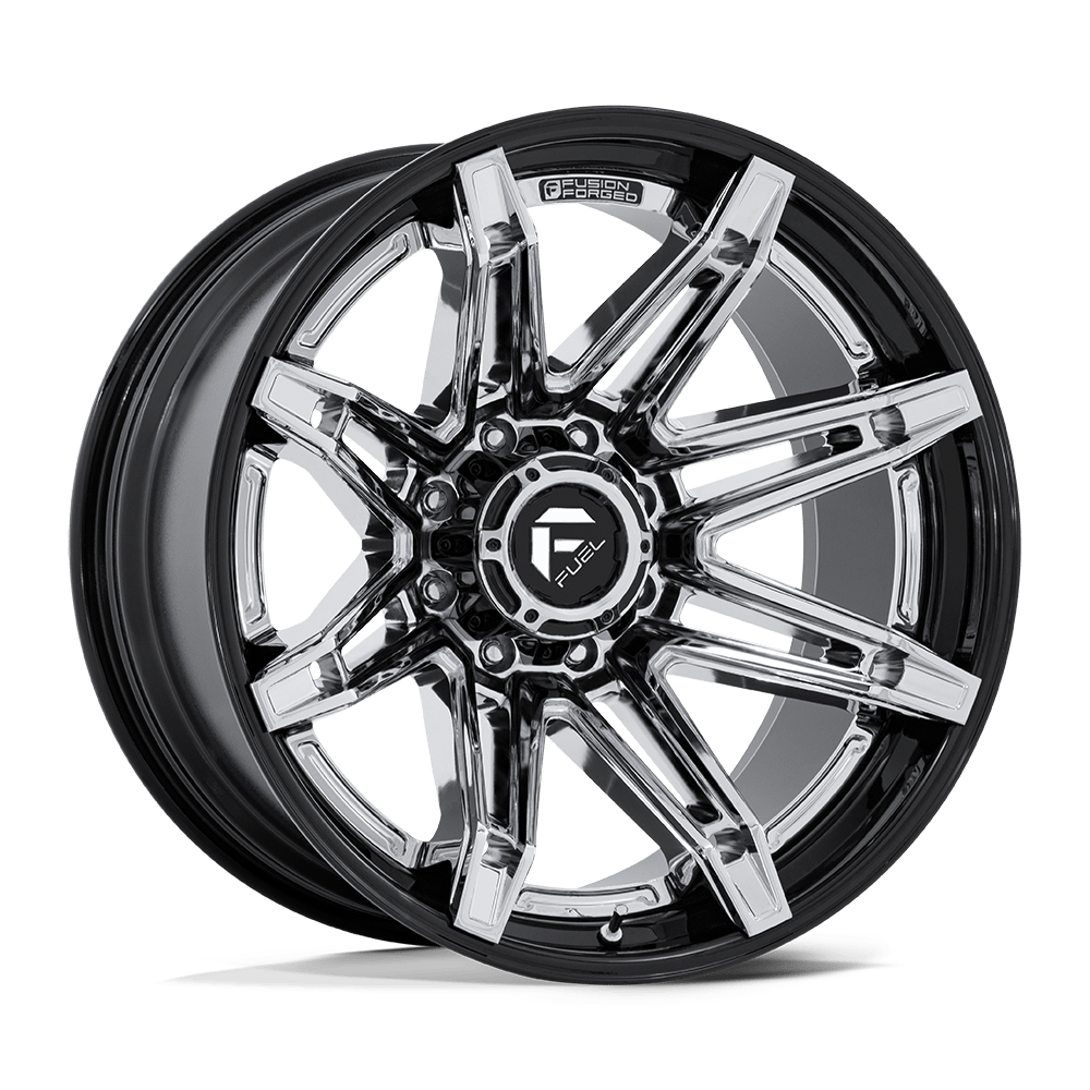 22x10 Fuel Offroad Wheels FC401 BRAWL 8x165.1 -18 offset 125.1 hub CHROME - FC401PB22108018N