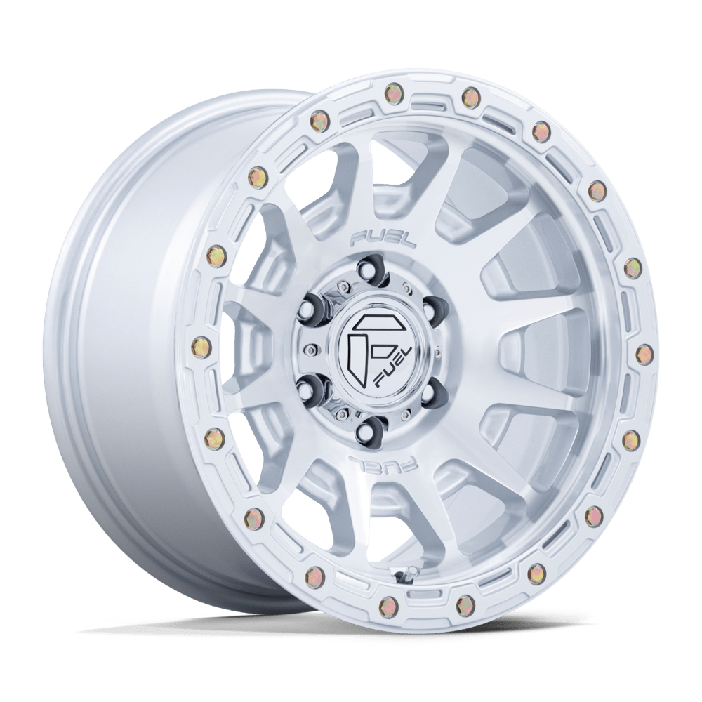 17x8.5 Fuel Offroad Wheels FC884 FORTRESS 5x127 25 offset 71.5 hub SILVER - FC884SD17855025