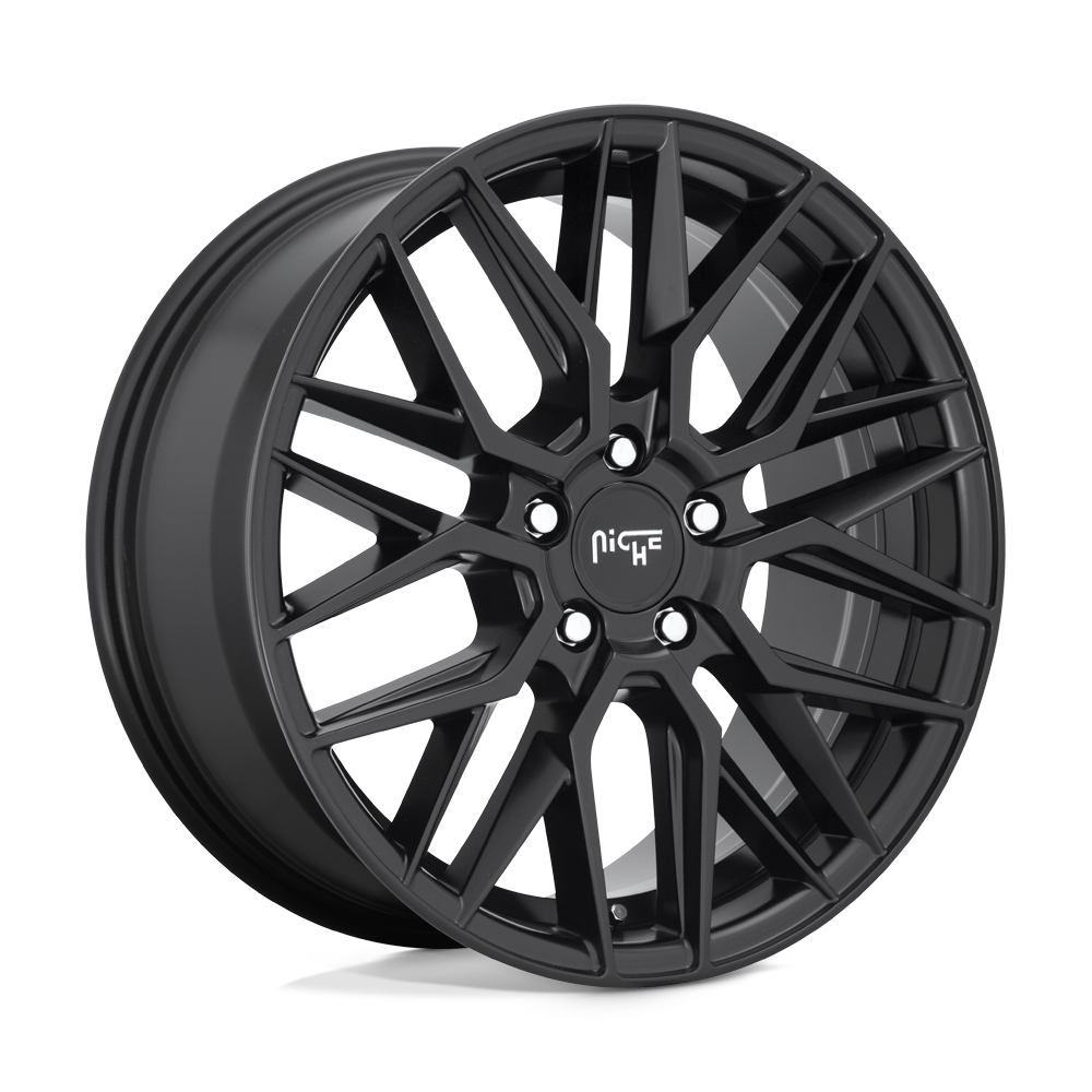 18x8 Niche Wheels M190 GAMMA 5x112 42 offset 66.56 hub BLACK - M1901880F8+42