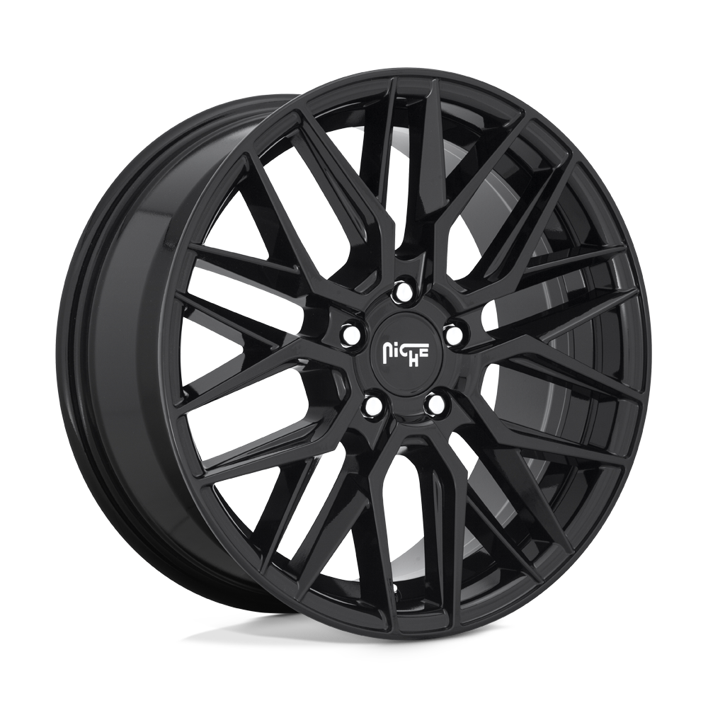 18x8 Niche Wheels M224 GAMMA 5x112 42 offset 66.56 hub BLACK - M2241880F8+42