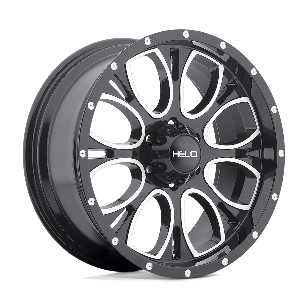 17x9 Helo Wheels HE879 5x127 -12 offset 78.1 hub BLACK - HE87979050312N