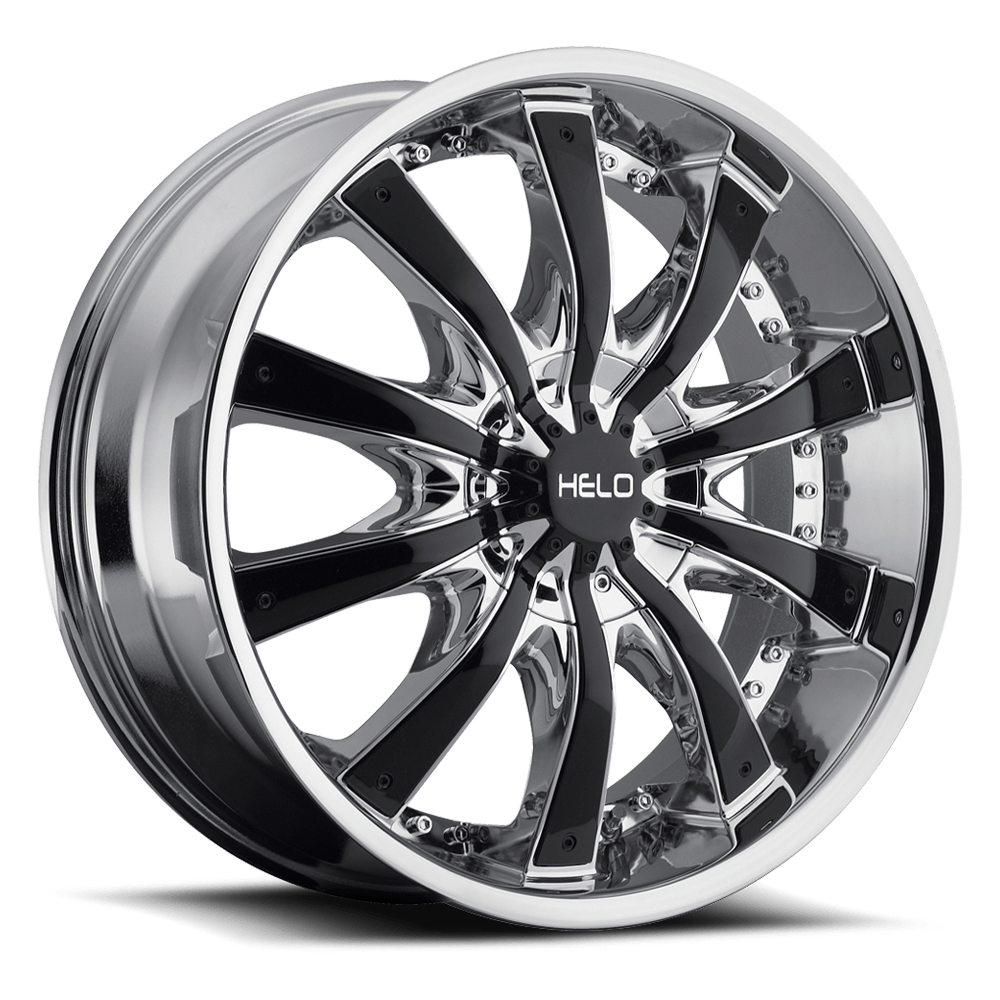 28x10 Helo Wheels HE875 5x135/5x139.7 15 offset 87.1 hub CHROME - HE87528197215