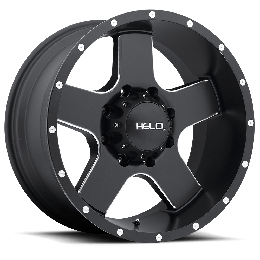 18x9 Helo Wheels HE886 6x139.7 -12 offset 106.1 hub BLACK - HE88689068712N