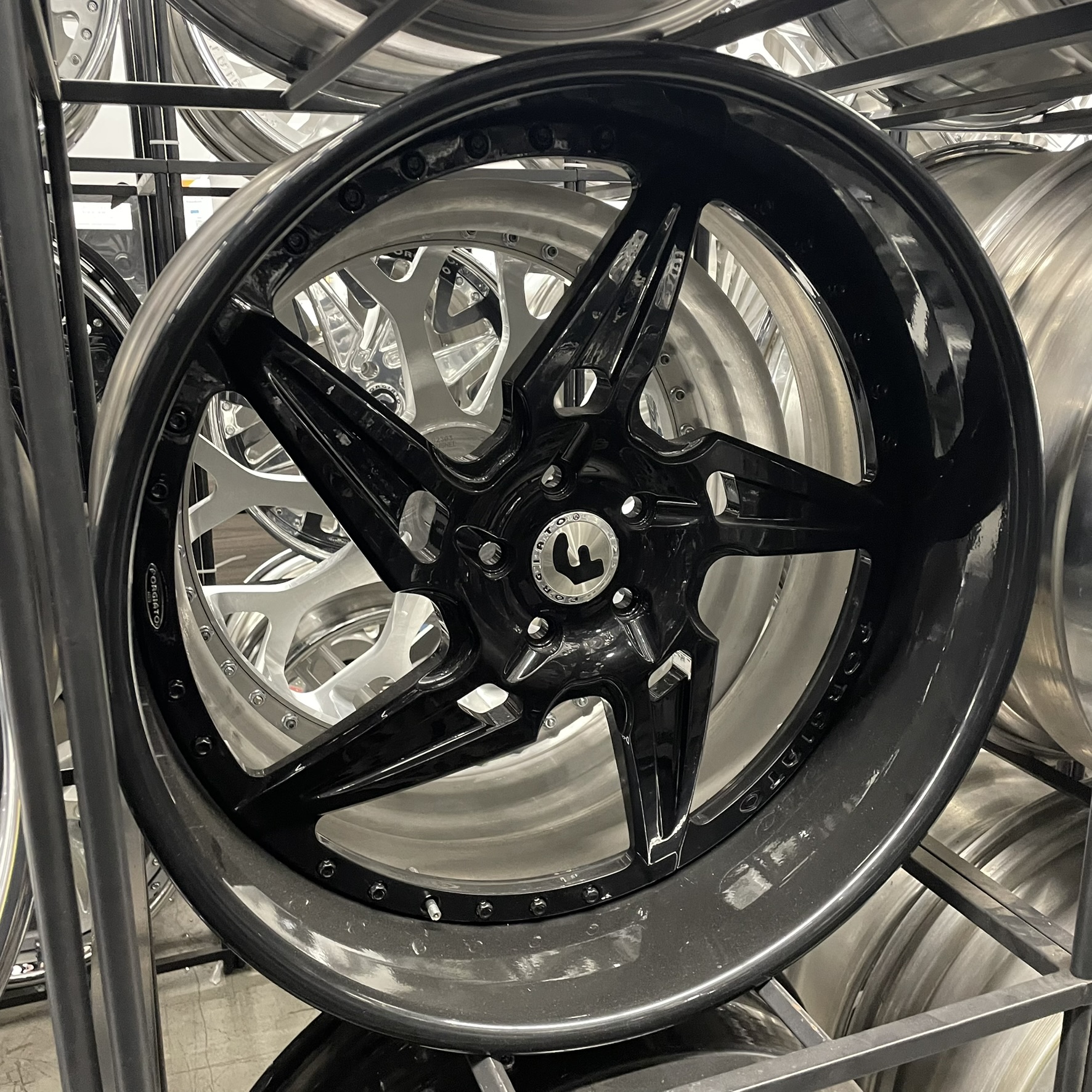 24x9/10 Staggered Forgiato Wheels Belice-XKW-2 XL Floater Cap Brushed Silver Chrome Lip G body - Old School fitment 5x120/5x4.75/5x5/5x127 - 4 Wheels and Tires Package