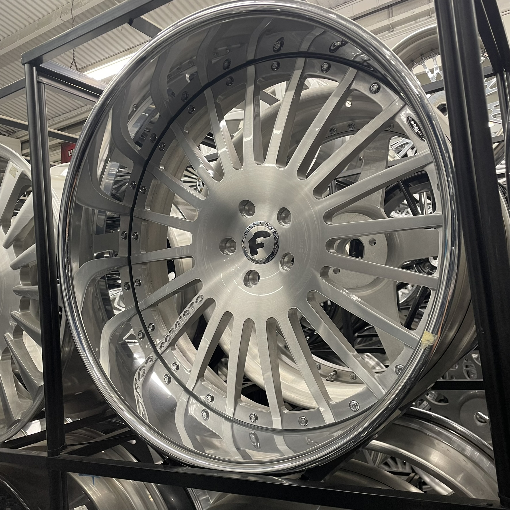 24x9/10 Staggered Forgiato Wheels Torino Gloss Black G body - Old School fitment 5x120/5x4.75/5x5/5x127 - 4 Wheels and Tires Package