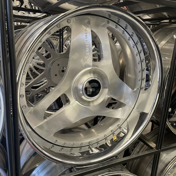 26" Forgiato Wheels "Blades" 713-2 XL Floater Cap Brushed Silver Chrome Lip - 4 Wheel & Tire Package 5 & 6 lug