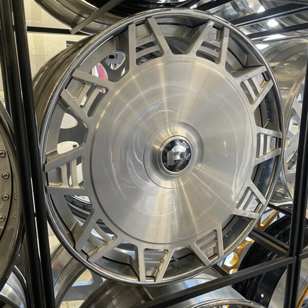 24" Forgiato Wheels ECS-4 XL Floater Cap Brushed Silver Chrome Lip - 4 Wheel & Tire Package 5 & 6 Lug