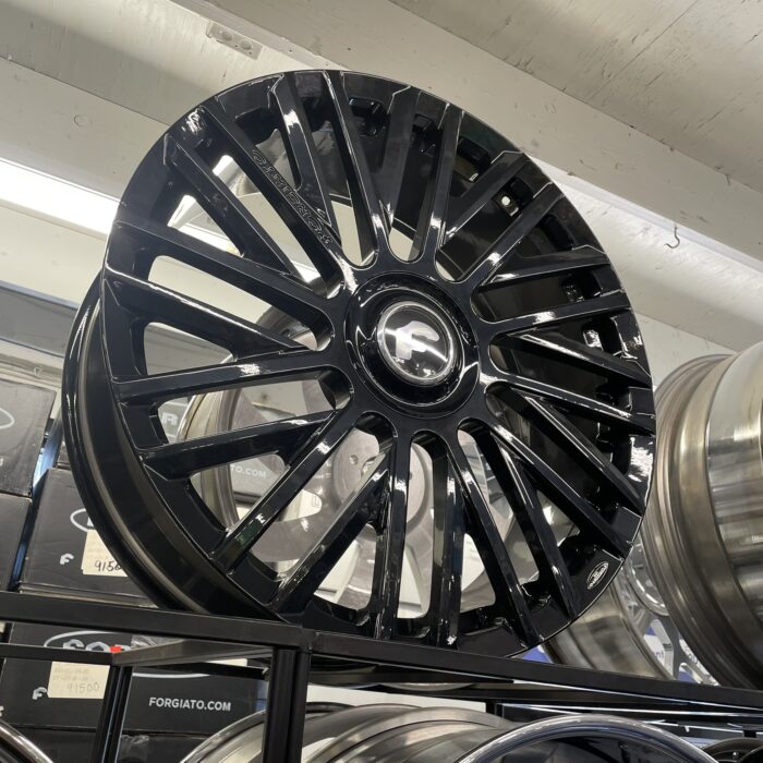 26" Forgiato Wheels Provette-M Gloss Black XL Floater Cap- 4 Wheel & Tire Package 6x135/6x139.7