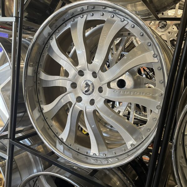 26" Forgiato Wheels Inferno Brushed Silver Chrome Lip - 4 Wheel & Tire Package 6 lug