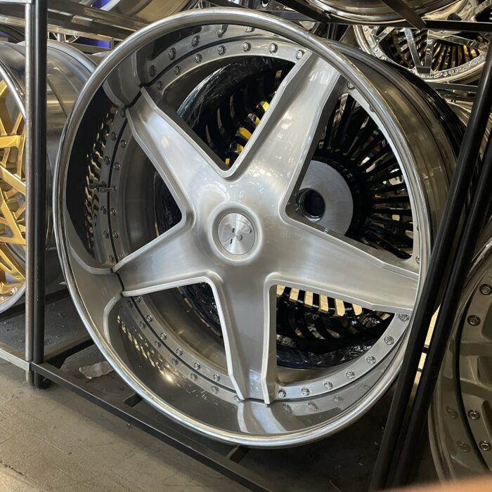 26" Forgiato Wheels G8 Brushed Silver Chrome Lip - 4 Wheel & Tire Package 5 & 6 Lug