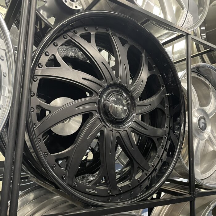 26" Forgiato Wheels C2C-2 Satin Black XL Floater Cap- 4 Wheel & Tire Package 6 Lug