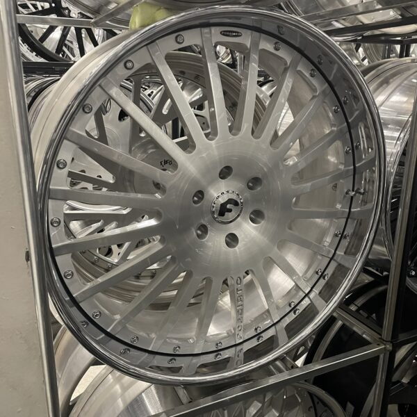 26" Forgiato Wheels Andata Brushed Silver Chrome Lip - 4 Wheel & Tire Package 6 Lug