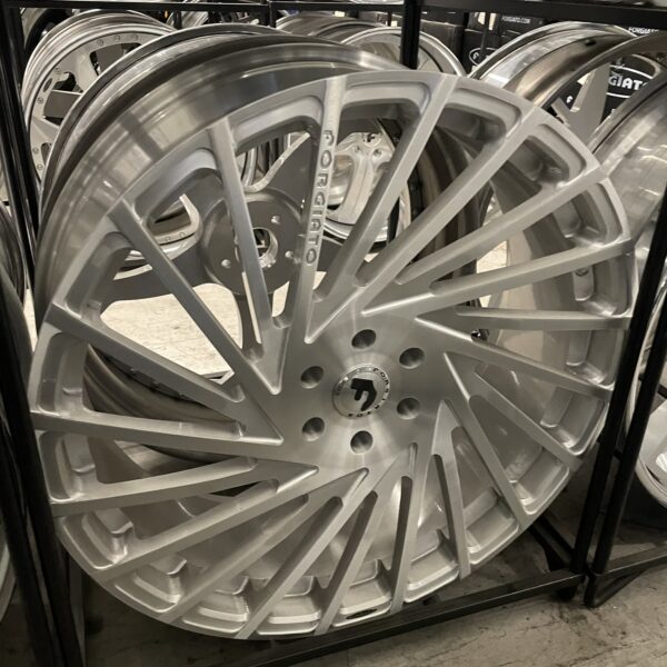 26" Forgiato Wheels Ventoso-M Brushed Silver - 4 Wheel & Tire Package 6 Lug
