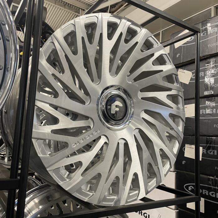 26" Forgiato Wheels Biaforca-M XL Floater Cap Brushed Silver - 4 Wheel & Tire Package 5 & 6 Lug