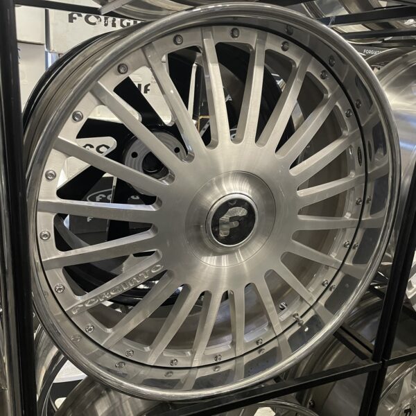 26" Forgiato Wheels Andata XL Floater Cap Brushed Silver Chrome Lip - 4 Wheel & Tire Package 6 Lug