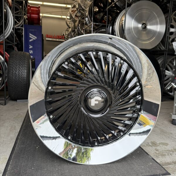 26x9/10 Forgiato Wheels Twisted Trimestre Slant Lip XL Floater Cap 5 & 6 Lug- 4 Wheels & Tires Package