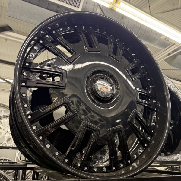 28" Forgiato Wheels Licenziato Gloss Black XL Floater Cap 6x135/6x139.7 - 4 Wheel & Tire Package