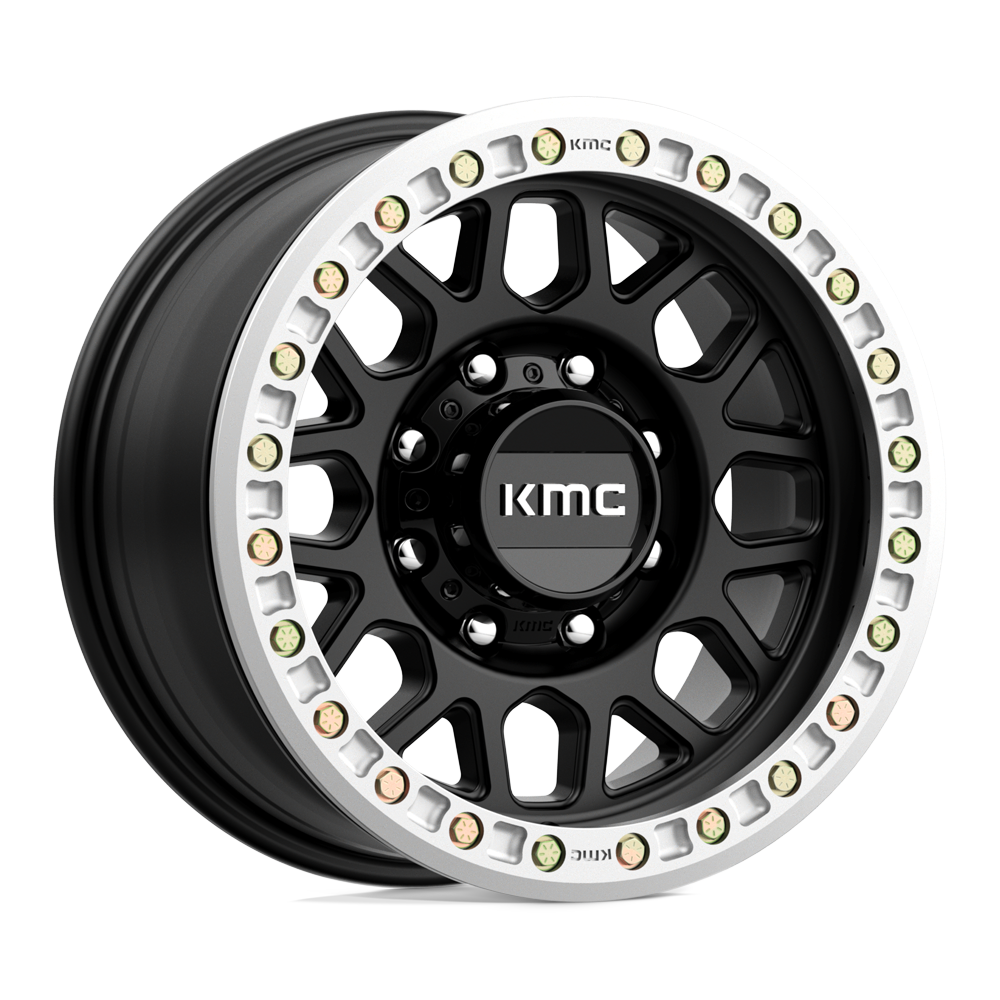 17x8.5 KMC Wheels KM234 GRENADE DESERT BEADLOCK 8x165.1 0 offset 125.1 hub BLACK - KM23478580700