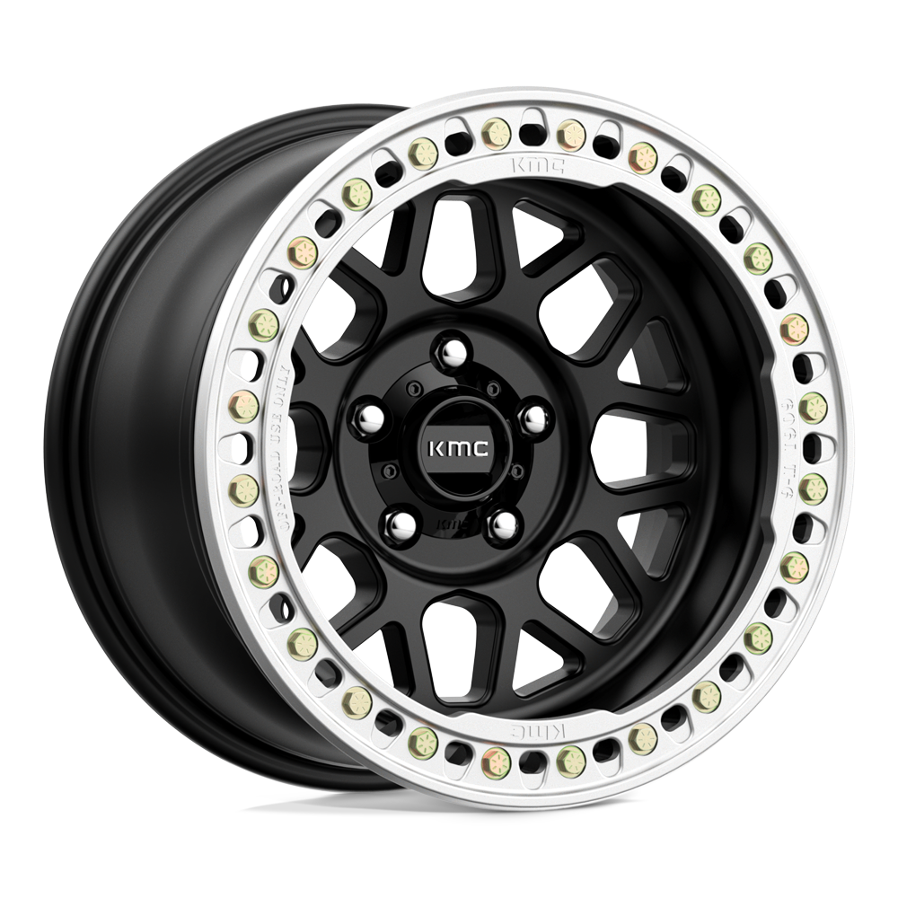 17x8.5 KMC Wheels KM235 GRENADE CRAWL BEADLOCK 5x127 10 offset 71.5 hub BLACK - KM23578550710