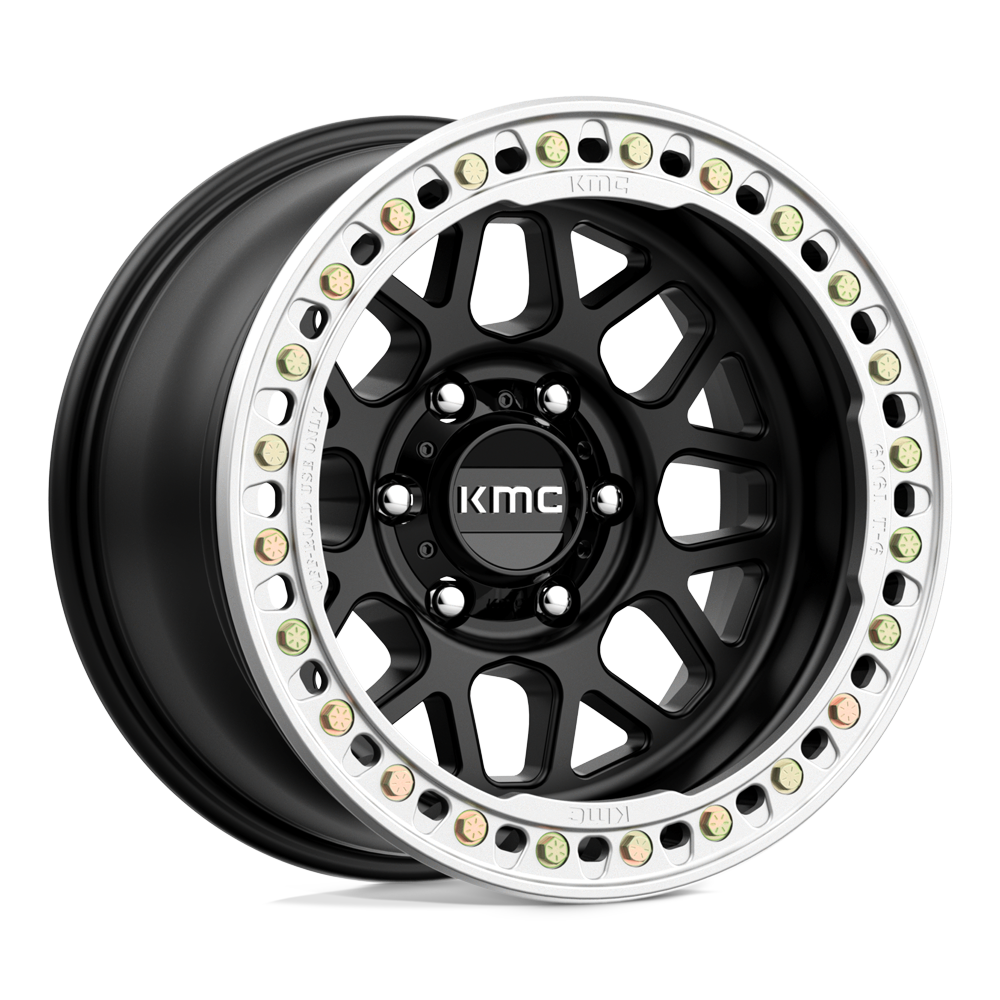 17x9 KMC Wheels KM235 GRENADE CRAWL BEADLOCK 6x139.7 -38 offset 108 hub BLACK - KM23579060738N