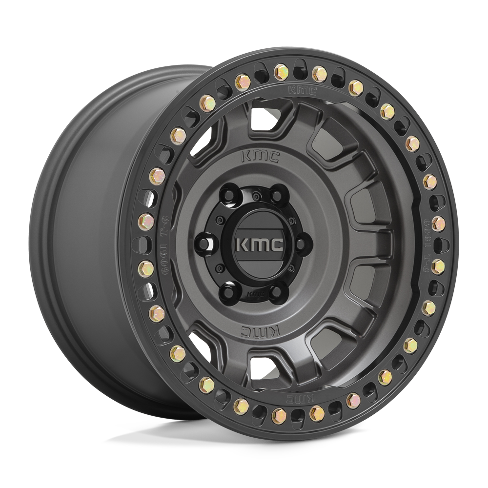 17x9 KMC Wheels KM236 TANK BEADLOCK 8x170 -38 offset 125.1 hub GRAY - KM23679087438N