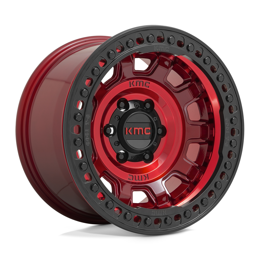 17x9 KMC Wheels KM236 TANK BEADLOCK 6x139.7 -38 offset 108 hub RED - KM23679060938N