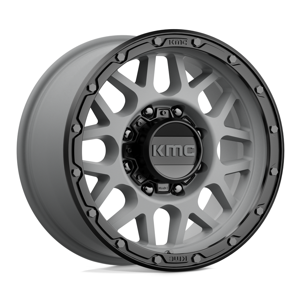 17x9 KMC Wheels KM535 GRENADE OFF-ROAD 8x165.1 18 offset 125.1 hub GRAY - KM53579080418