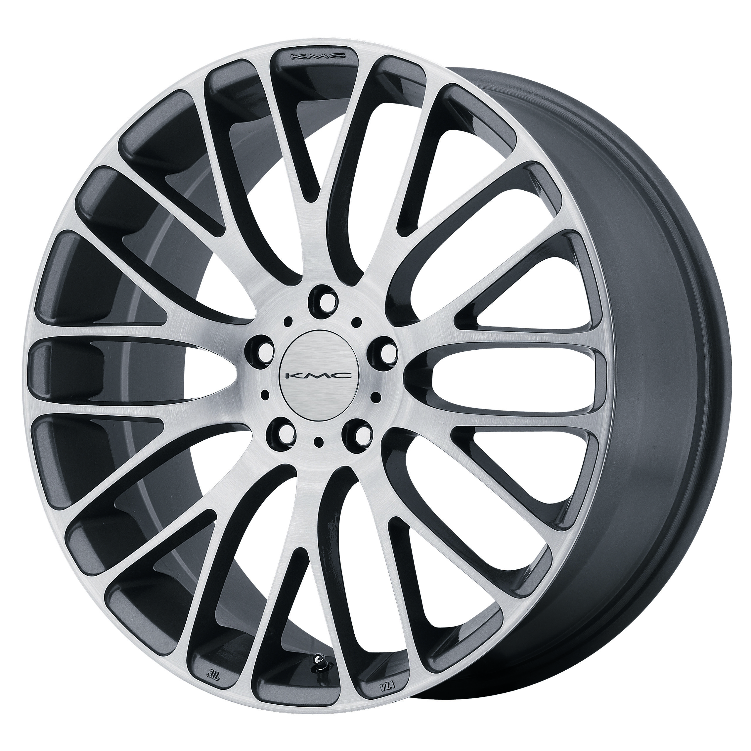 18x8 KMC Wheels KM693 MAZE 5x120 40 offset 74.1 hub SILVER - KM69388052540