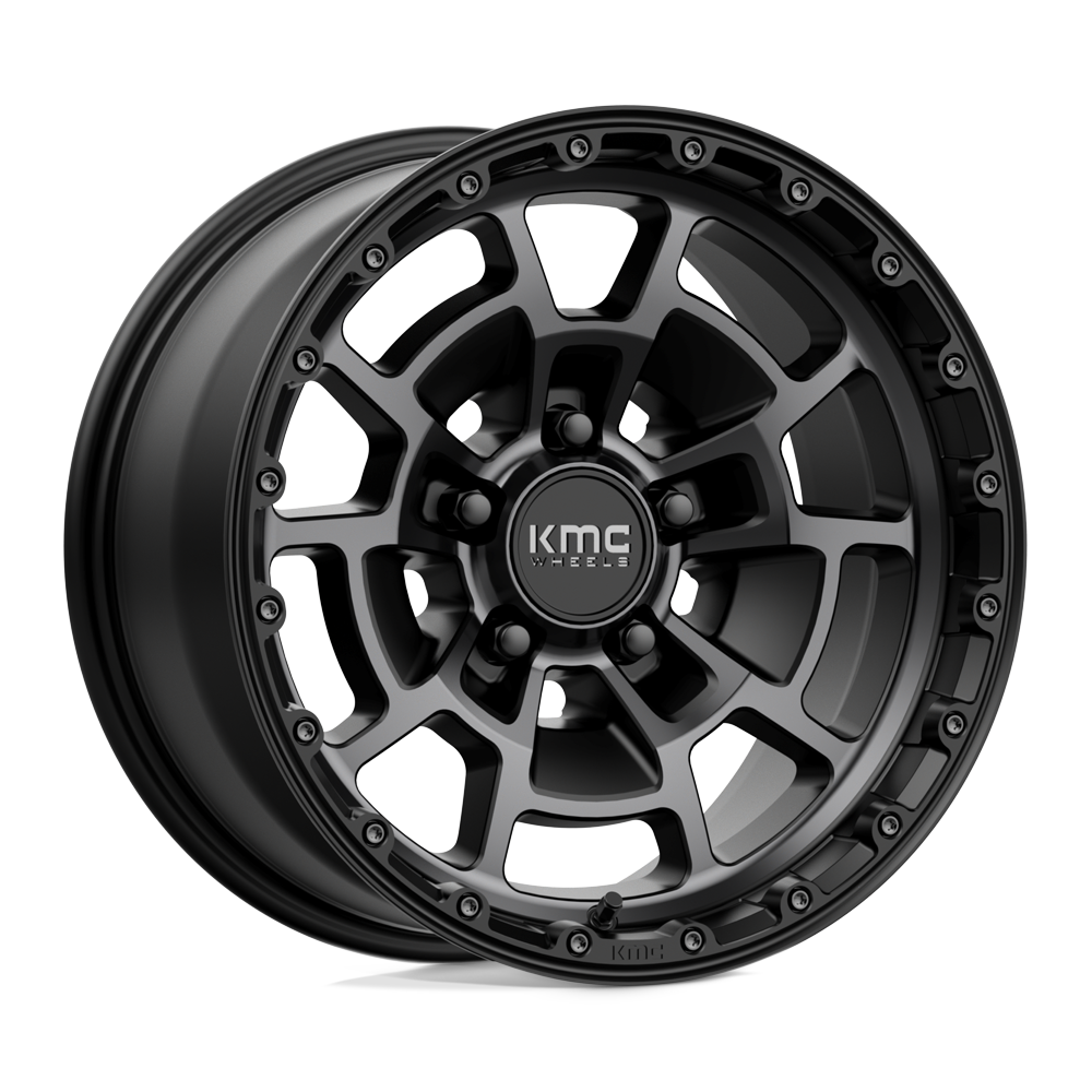 17x8.5 KMC Wheels KM718 SUMMIT 5x127 0 offset 71.5 hub BLACK - KM71878550400