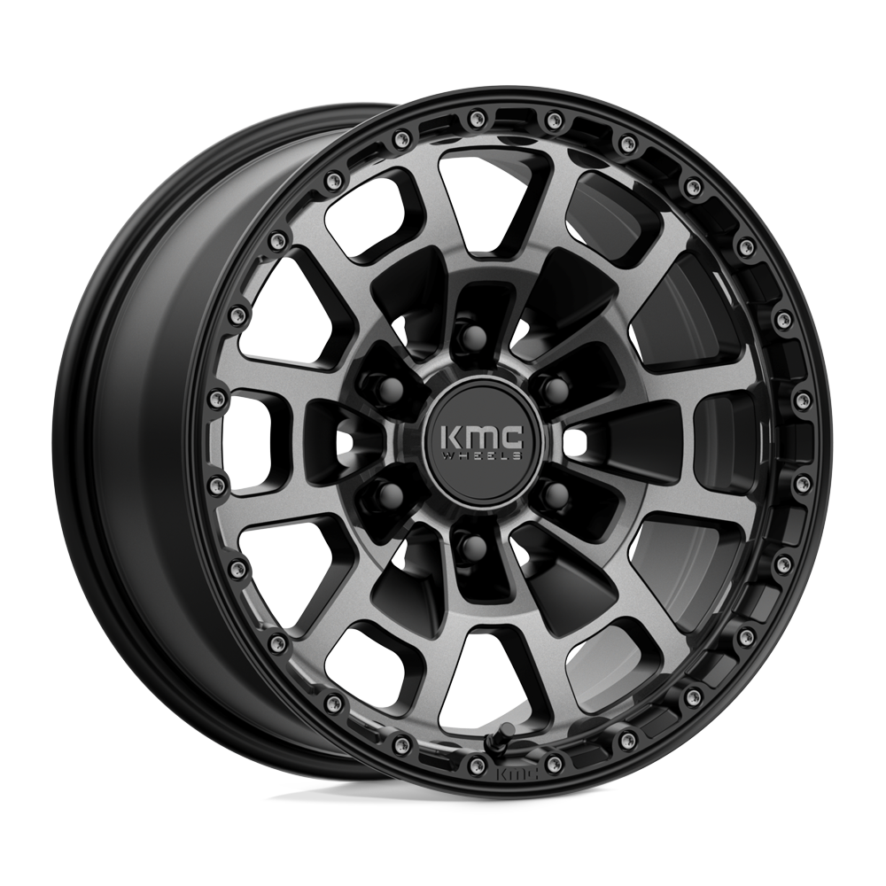 17x8.5 KMC Wheels KM718 SUMMIT 6x139.7 18 offset 106.1 hub BLACK - KM71878568418