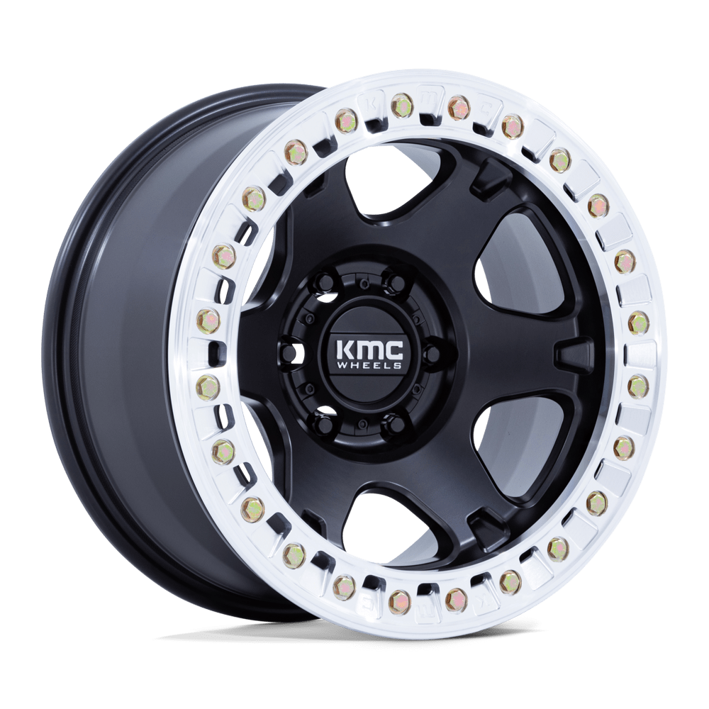 17x9 KMC Wheels KM238 VI BEADLOCK 6x139.7 -12 offset 110.1 hub BLACK - KM238MD17906012N