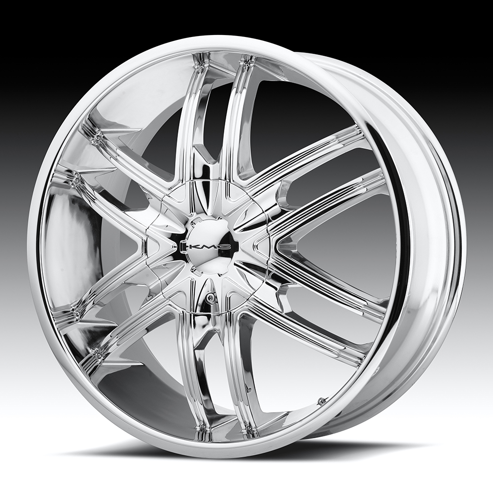 24x9.5 KMC Wheels KM678 SPLINTER 5x115/5x120 15 offset 74.1 hub CHROME - KM67824920215