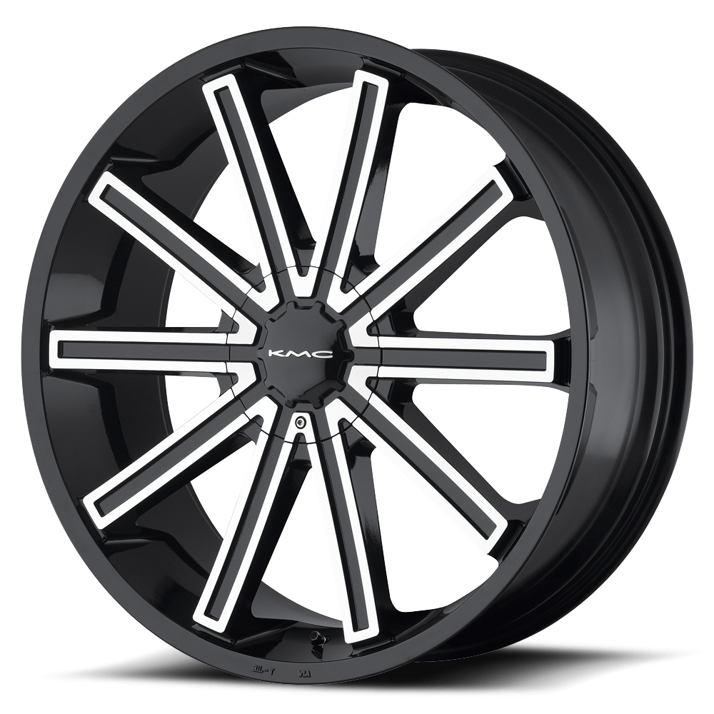22x9 KMC Wheels KM681 NERVE 5x120.65/5x127 15 offset 78.1 hub BLACK - KM68122906315