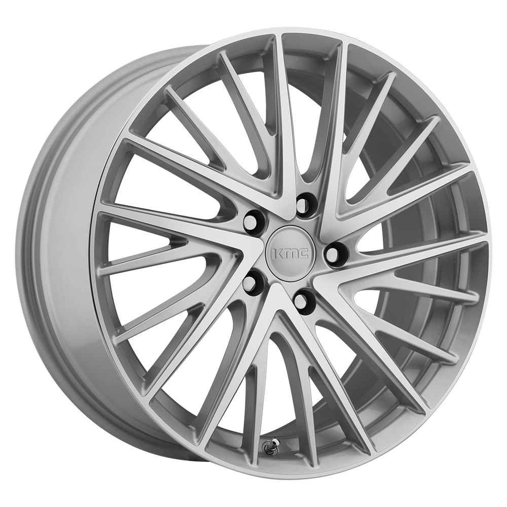 18x8 KMC Wheels KM697 NEWTON 5x114.3 40 offset 72.56 hub SILVER - KM69788012140
